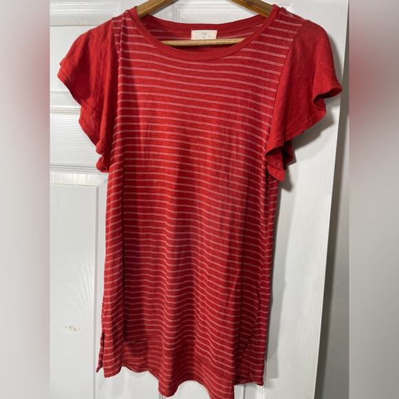 Anthropologie Shirt t.la Red White Stripe Size XS - Picture 1 of 9